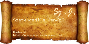 Szerencsés Jenő névjegykártya