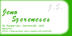 jeno szerencses business card
